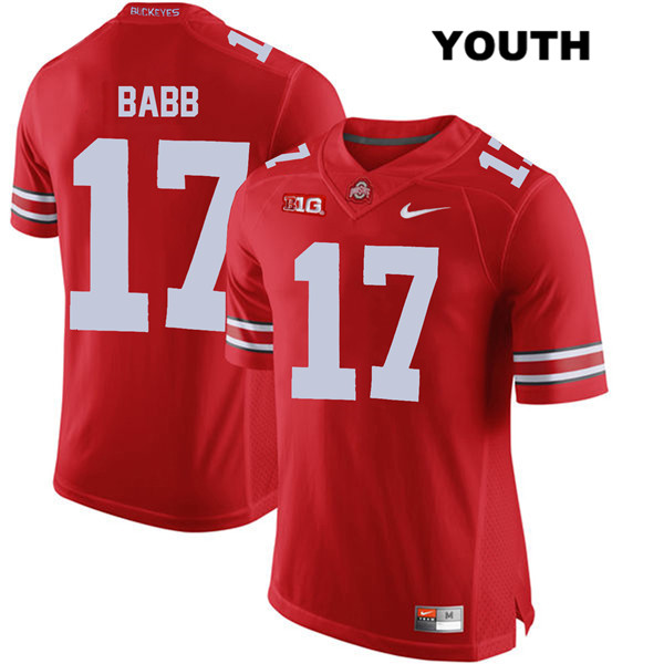 Ohio State Buckeyes Youth Kamryn Babb #17 Red Authentic Nike College NCAA Stitched Football Jersey FG19A67MO